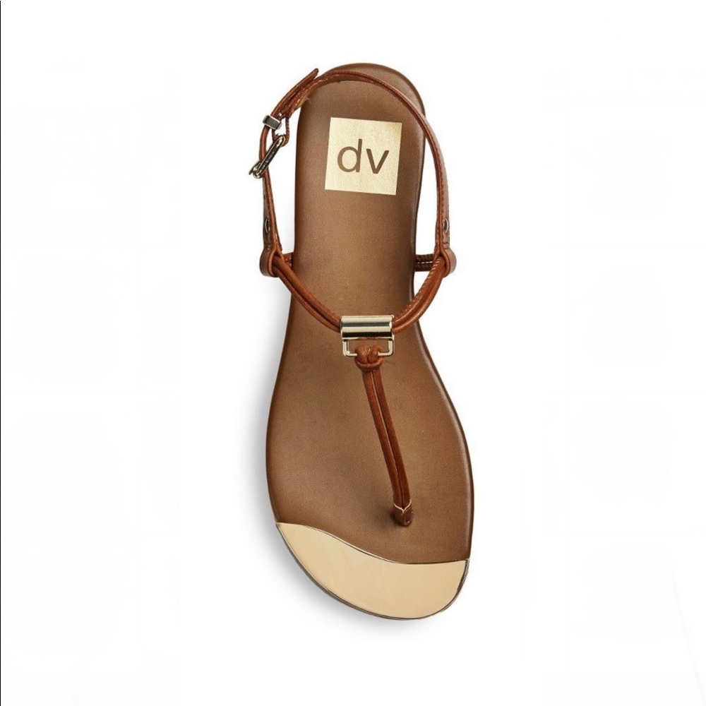 DV Kensley Cognac Gold Toe Sandals